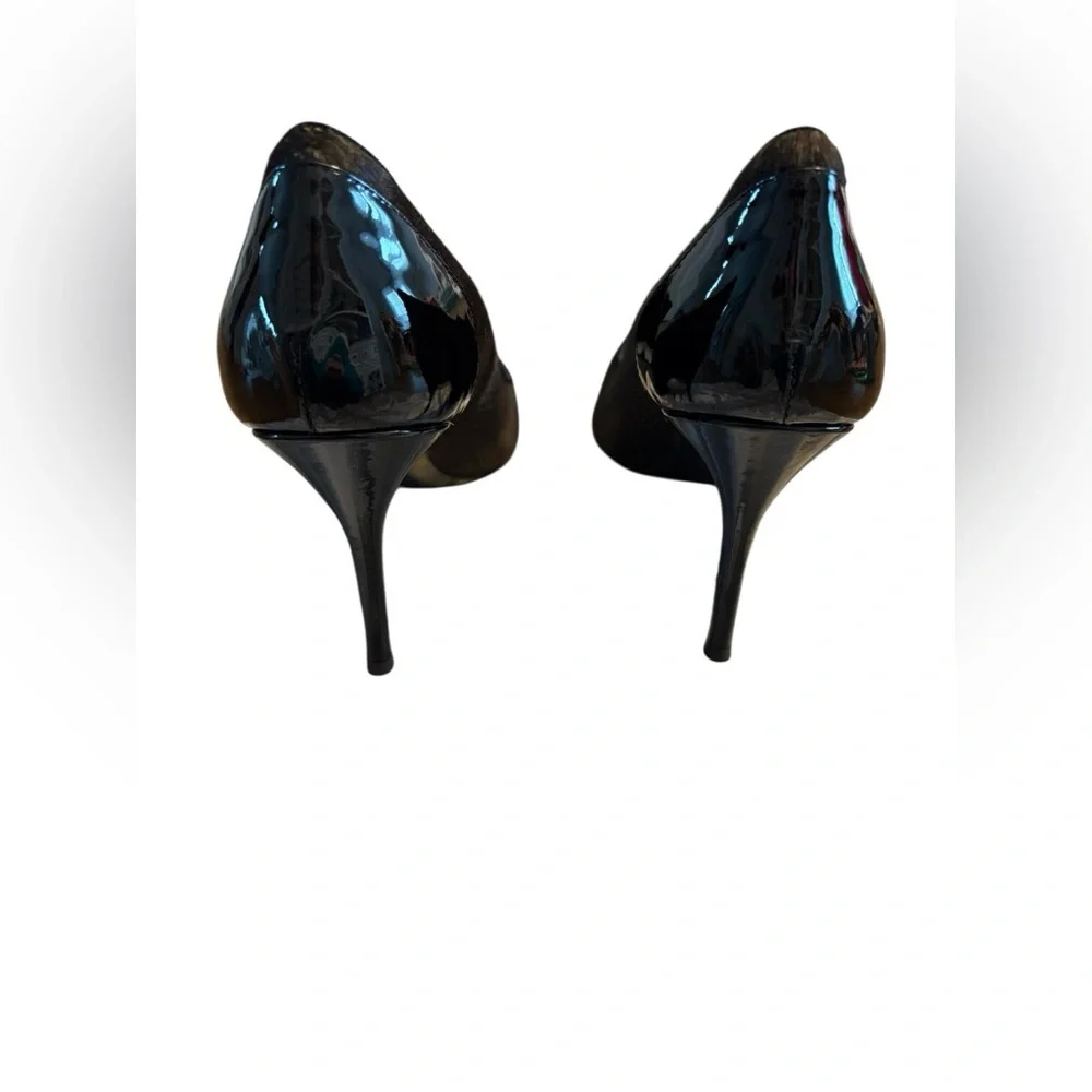 Giuseppe Zanotti Black Patent Leather with Brown Calf Hair Heels - Picture 8 of 10